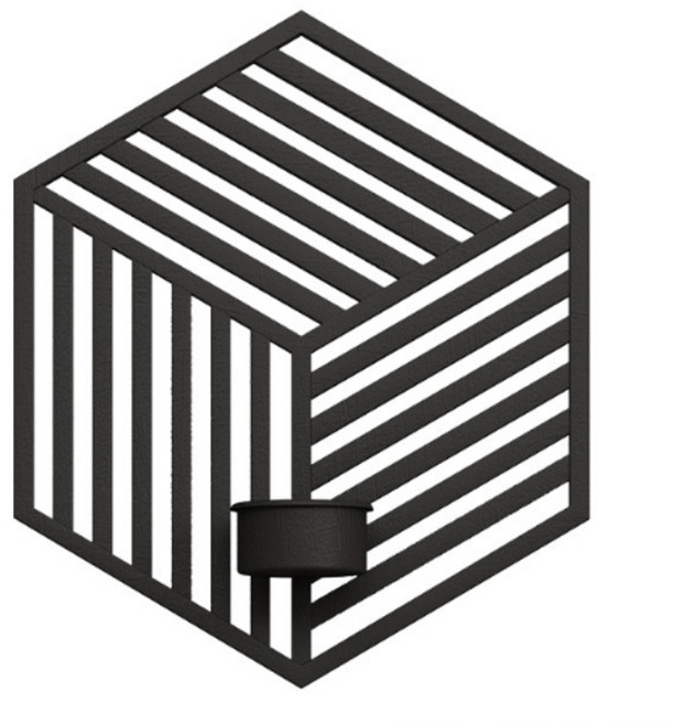 제이씨피 레트로 아이언 캔들 홀더 B, 블랙