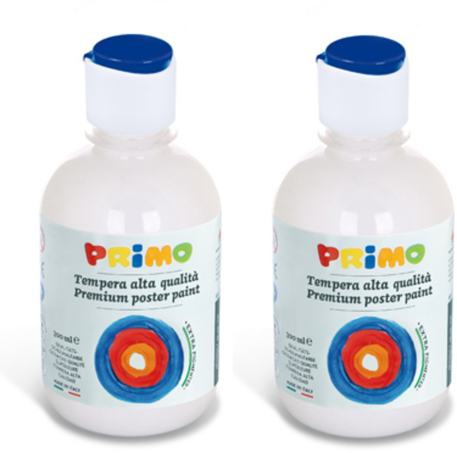 PRiMO 종이나라 템페라 물감 하양 2p, 300ml, 1색