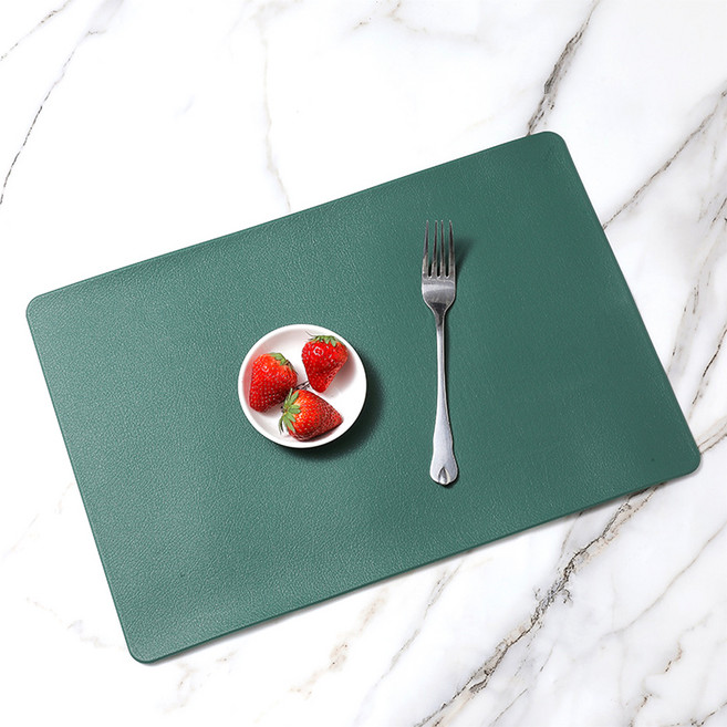 헬로젬 디너 가죽 테이블매트, 다크그린, 45 x 30 cm, 2개