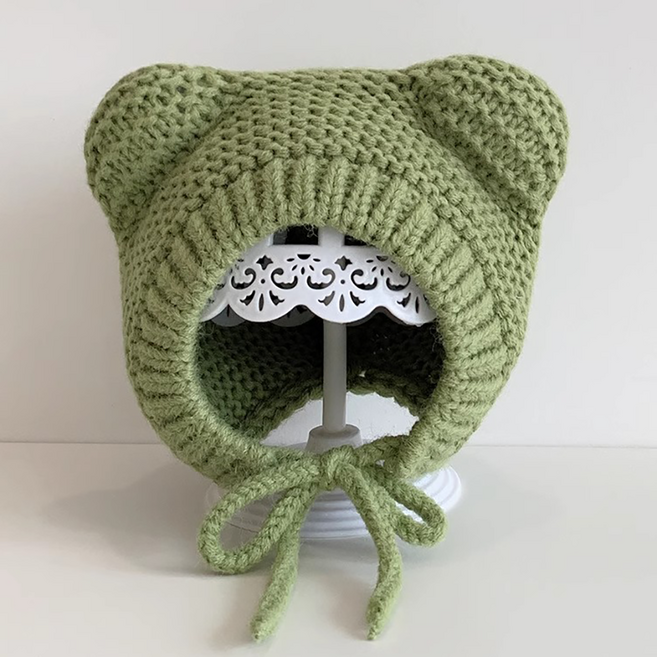 비단길 유아용 빕베어 방한 귀달이모자