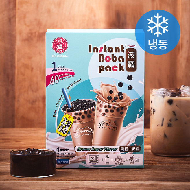 오스버블 인스턴트 보바팩 버블티 브라운슈가맛 4개입 (냉동), 260g, 1개