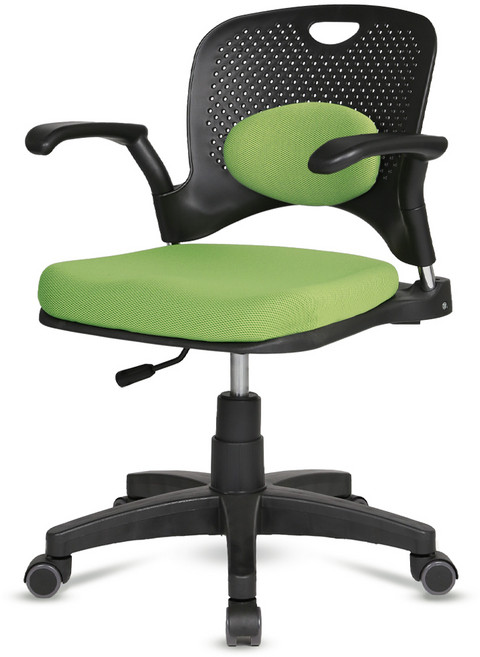 체어포커스 지니 팔걸이 허리쿠션형 책상의자 GN804, 패브릭 그린