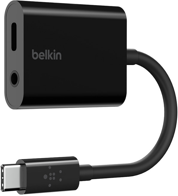 벨킨 락스타 3.5mm 오디오 USB C 충전 어댑터 NPA004btBK, 블랙, 1개