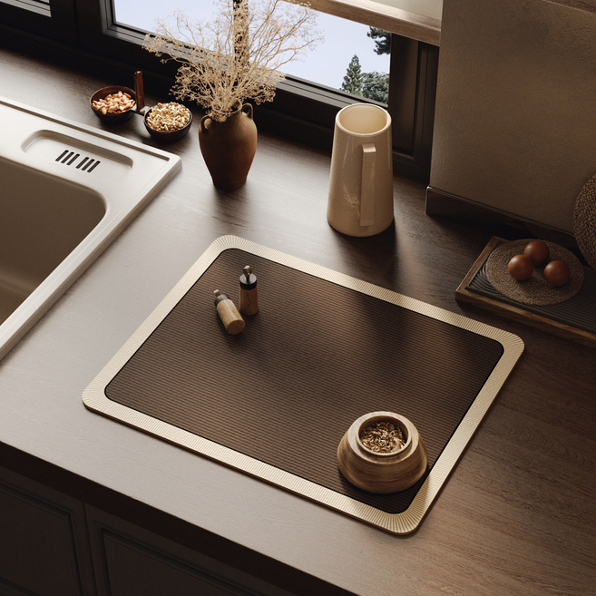 로지엘라 고급 테이블 매트, 브라운, 1개, 30 x 50 cm