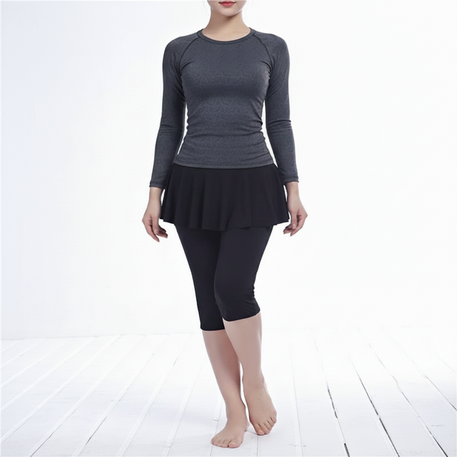 마켓피아 7부 플레어 라틴댄스 밸리댄스 스커트 레깅스