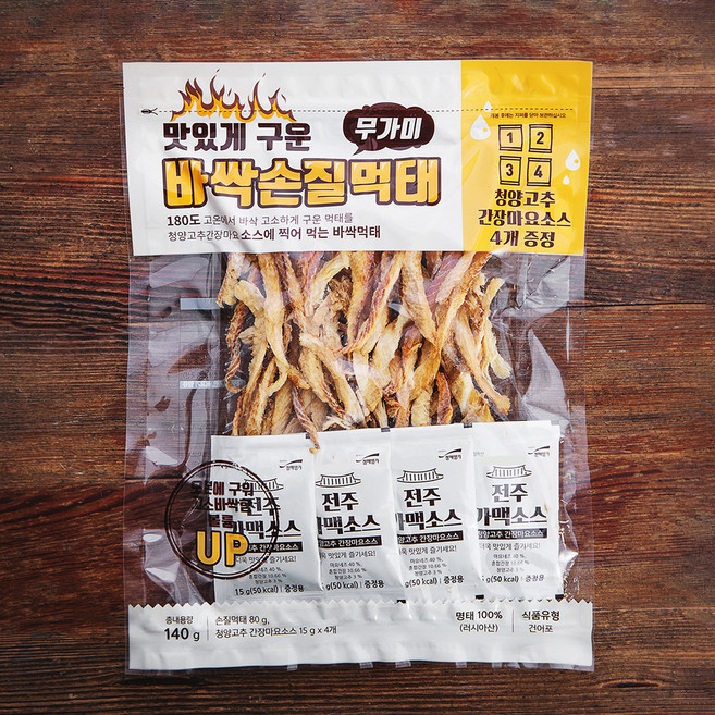 조혜정의멸치연구소 맛있게 구운 바싹손질먹태 + 소스 4p, 140g, 1세트