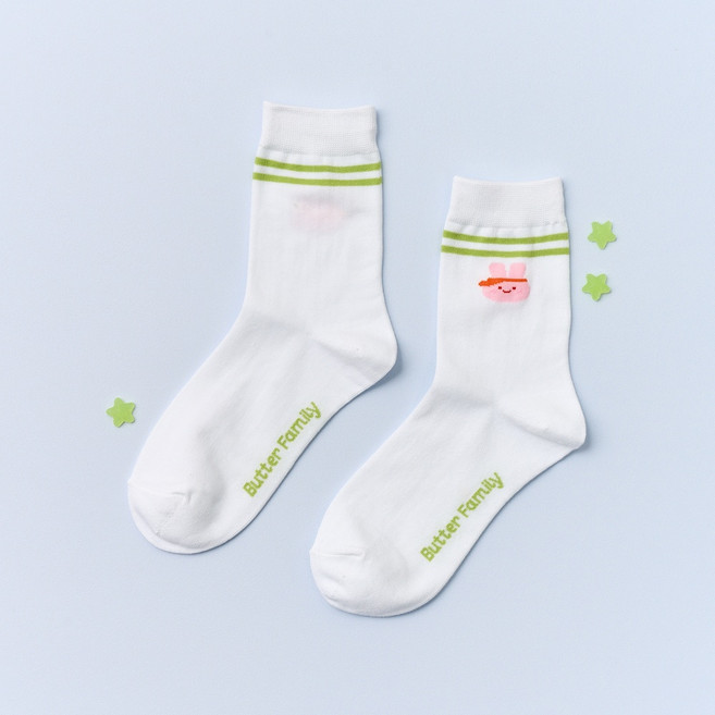 버터 여성용 플레이 테니스모자 스크래빗 중목양말