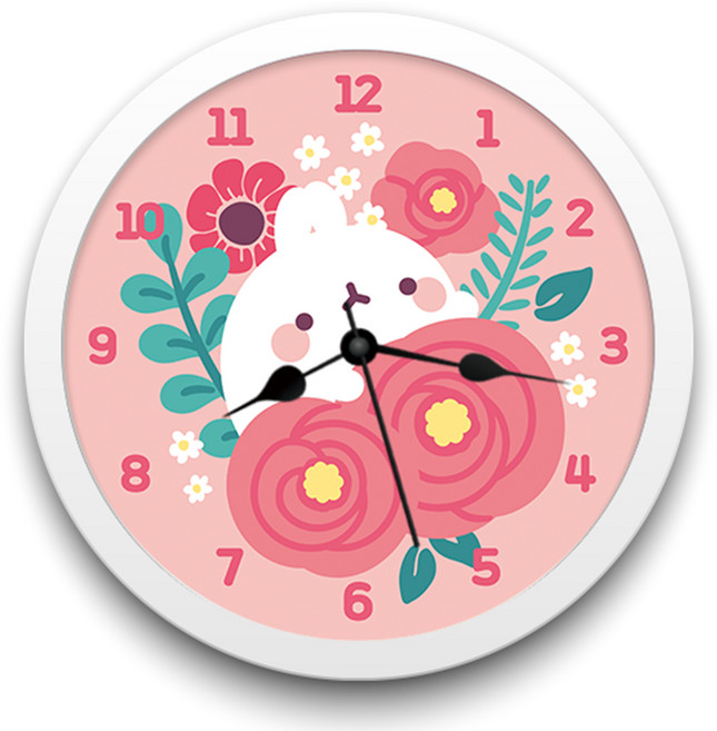 케이엠엘리 3D 몰랑 보석퍼즐 샤이닝 시계 만들기 세트 23.5cm 샤이닝 + 혼합형, 몰랑이와 동백꽃, 1개