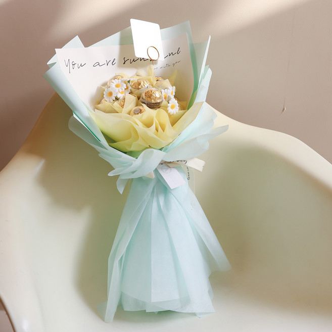 아스파시아 해피 데이지 페레로로쉐 12T 꽃다발, 민트