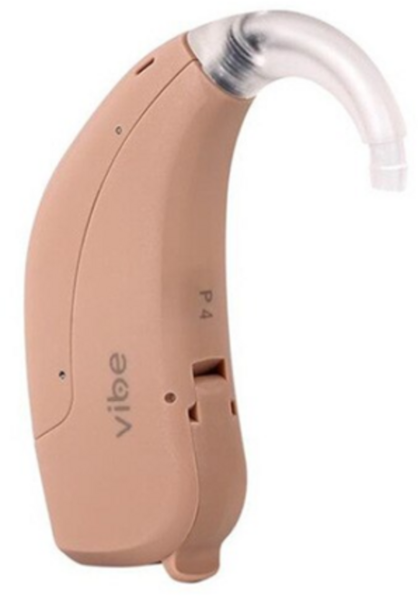 바이브 귀걸이형 보청기 베이지 + 13A 배터리, 1개, Vibe P4