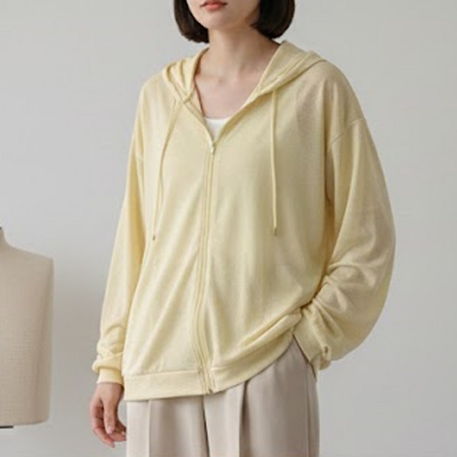 알로데 여성용 루즈핏 얇은 후드 집업