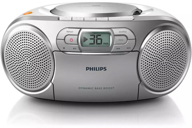 필립스 라디오 CD 플레이어 카세트, 실버, AZ127/61