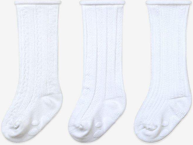 하이베이비키즈 아동용 밤부 패턴 돌돌이니삭스 3족 세트