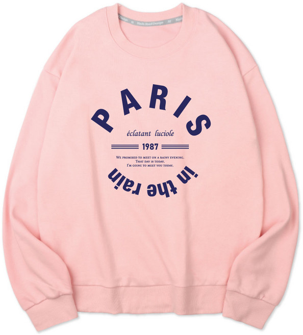 벤힛 남녀공용 PARIS 세미 오버핏 특양면 맨투맨