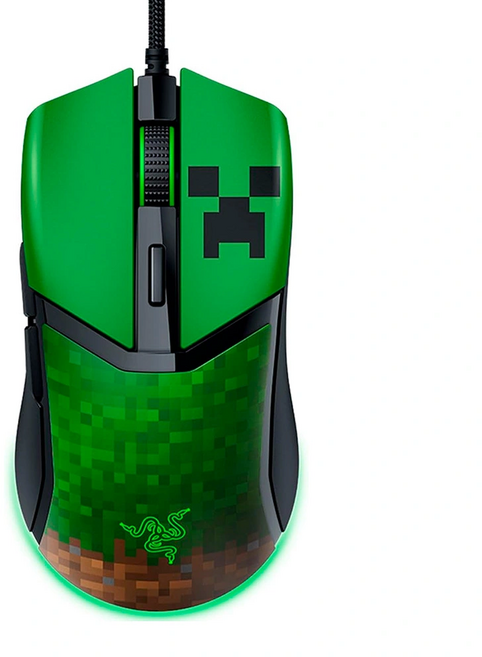 RAZER 雷蛇 Cobra 眼鏡蛇 有線遊戲滑鼠 Minecraft 限定版, Green, RZ01-04650200-R3M1