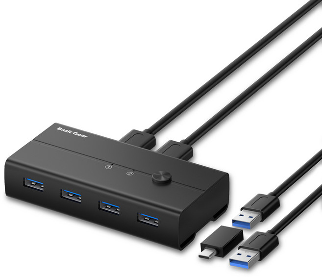 베이직기어 USB 4포트 KVM 스위치, 1개