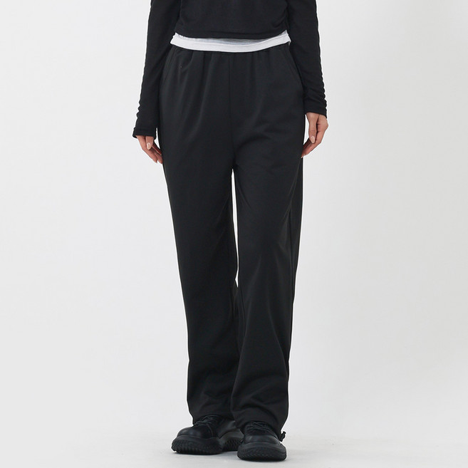 엘쏘 여성용 데일리 편안한 쭈리 와이드 밴딩 트레이닝 팬츠