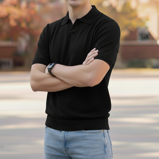 인피어스 남성용 비즈니스 반팔 니트 티셔츠 I263-91