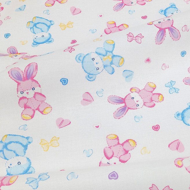 Leuhome 20支棉布料 安撫娃娃布料, 白色, 1個