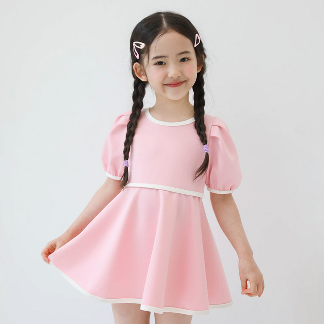 로로샤 아동용 유안 자외선 차단 A라인 원피스 수영복
