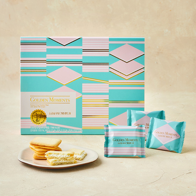 삼립 골든모먼츠 소금 앤 우유 크림 랑드샤, 9g, 1개, 15개입