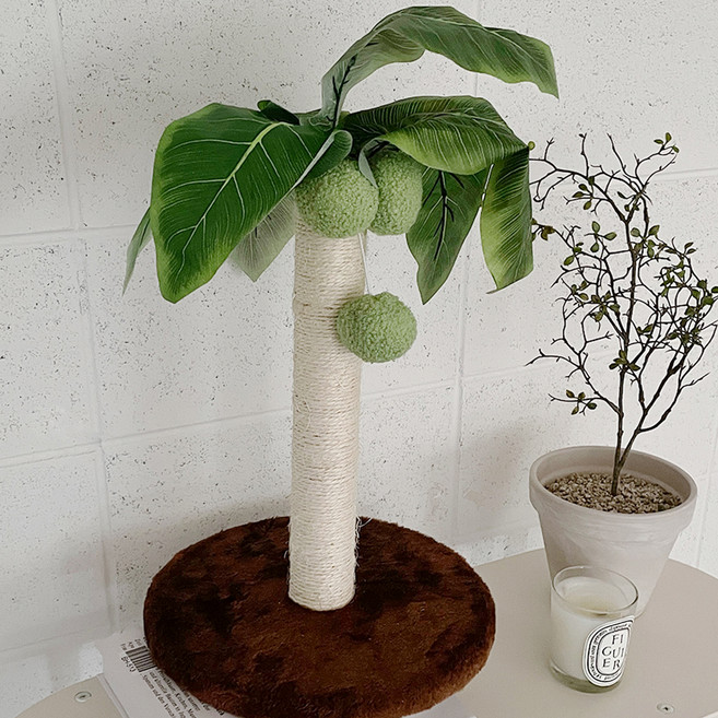 김멍냥 고양이 야자수 수직 스크래쳐, 혼합색상, 1개