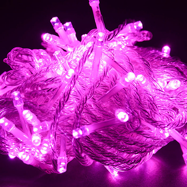 지아이비 LED 은하수전구 288구 DC24V 24m, 투명(선), 핑크(전구), 1개
