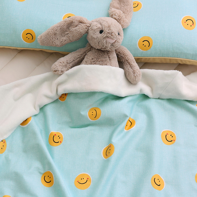 쁘리엘르 방긋 극세사 유아블랭킷, 민트