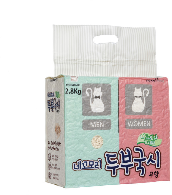 네꼬모리 응고형 두부국시 나노입자 고양이모래, 2.8kg, 1개, 무향