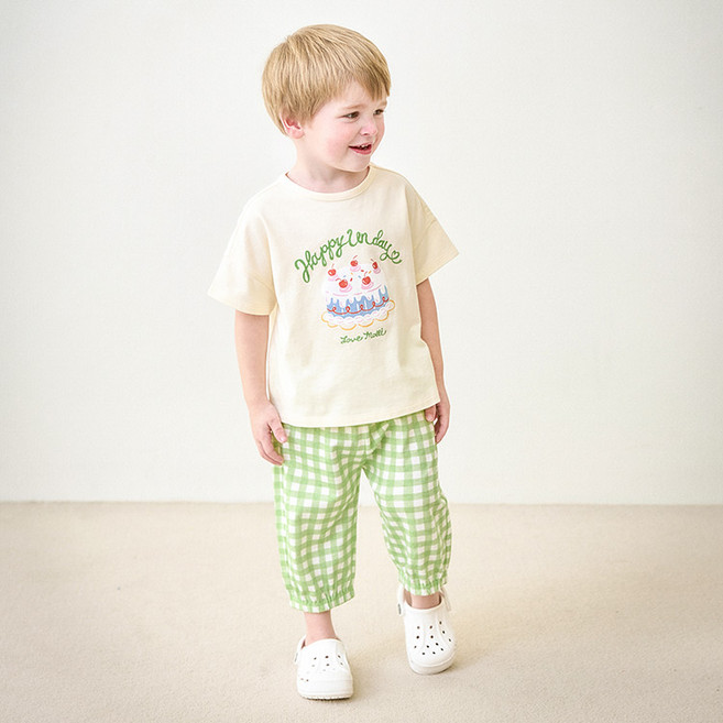 몰리멜리 아동용 러브 몰리 케이크 7부 상하의 세트