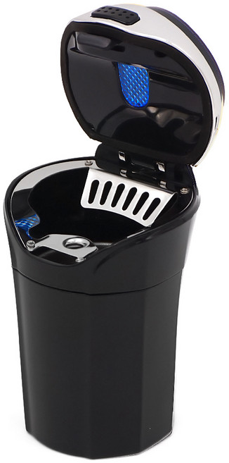 삼에스 차량용 밀봉 LED 재떨이 B42, 실버, 1개