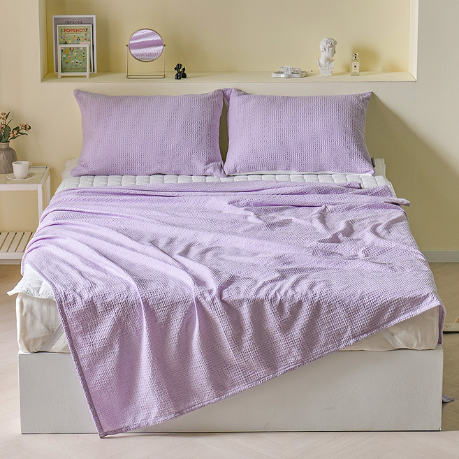 데시뉴 파스텔 와플 순면 홑이불, 라일락퍼플