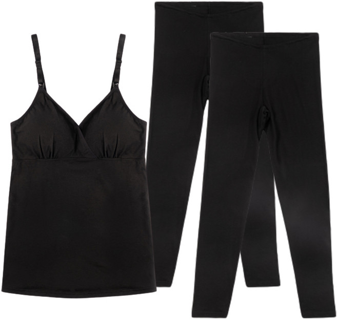 뉴니끄 면모달 솔리드 수유나시 + 임산부내의 하의 2p 세트