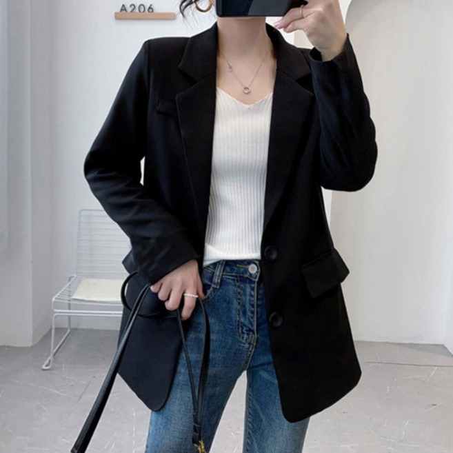Goodif 女款經典單排扣修身雙釦夾克
