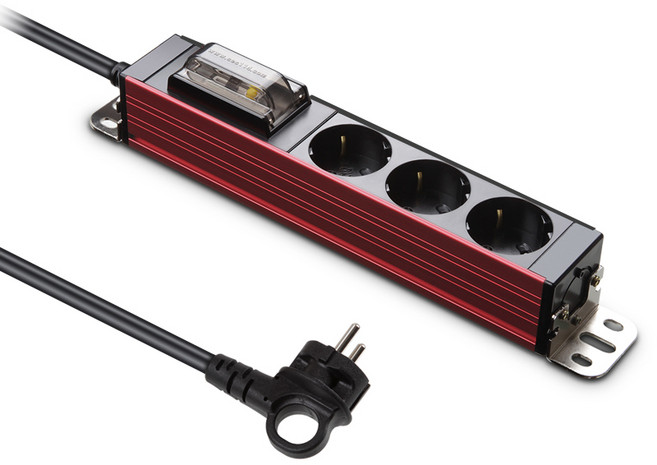현대일렉트릭 서버탭 알루미늄 고용량 누전차단 멀티탭 3구, 1.5m, 리얼리티 레드, 1개