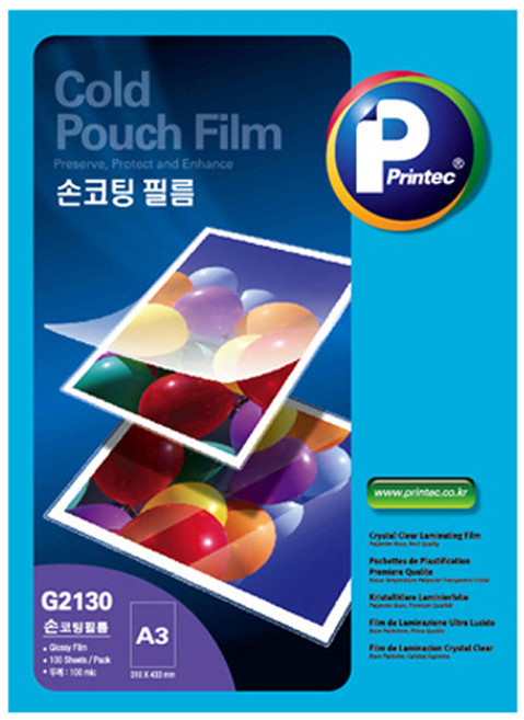 프린텍 G2130-100 손코팅 필름, A3, 100개