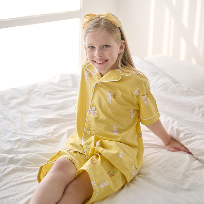 메종마밤 아동용 러블리버니 5부 잠옷 상하의 세트