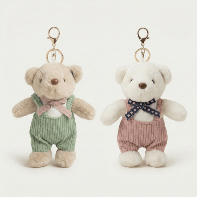 금홍팬시 곰돌이 인형키링, 민트, 핑크, 2개, 150mm