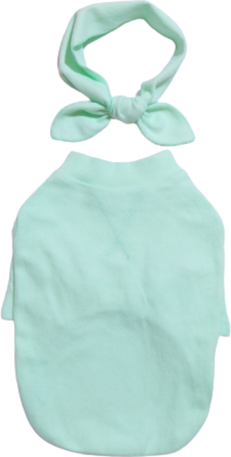 도기스타 반려동물 데일리 티셔츠 + 스카프 세트, 민트, 1개