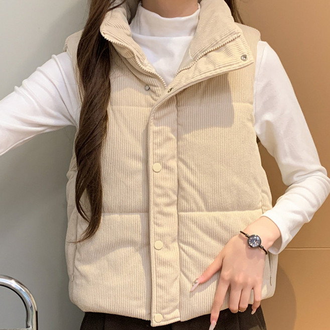 메이첼 여성용 르넹스 하이넥 오버핏 도톰한 패딩 조끼 10934