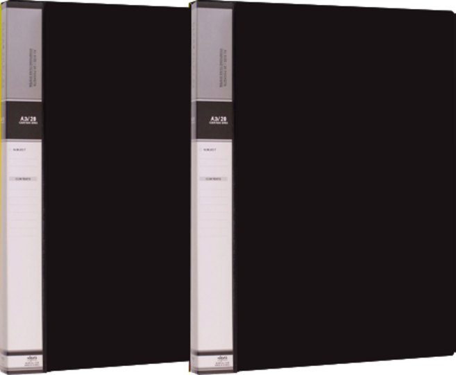 위즈오피스 PP 컬러 인덱스 파일 A3 20매, 블랙, 2개