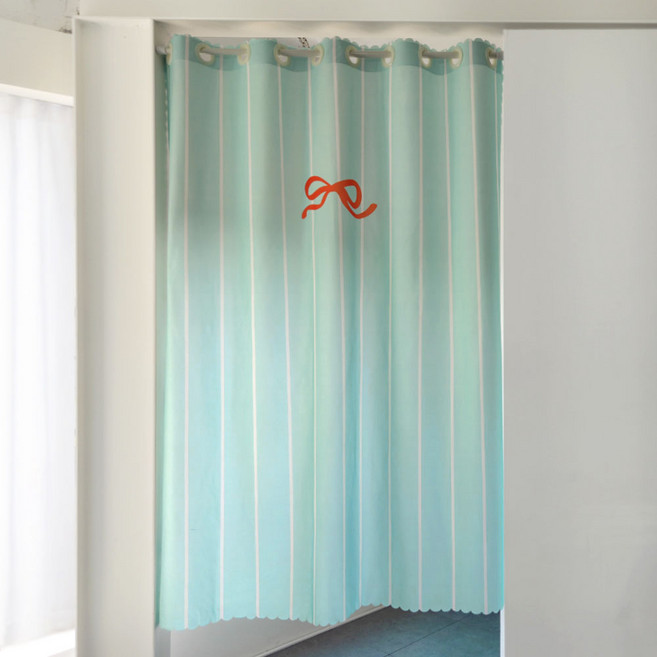 지앤와이 빨간리본 라인 단면 가리개 도어 커튼