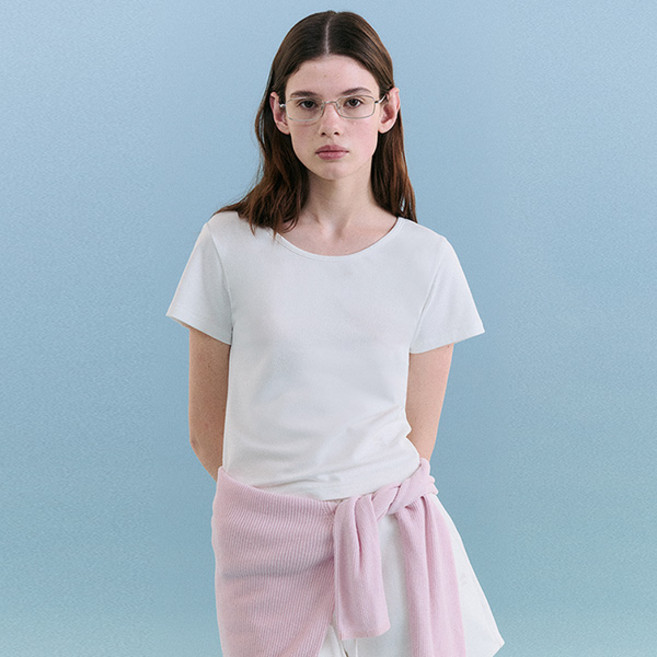 로라로라 여성용 NUBASIC ROUND NECK T-SHIRT