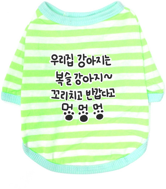 블랭크도그 반려동물 복슬강아지 티셔츠, GREEN, 1개