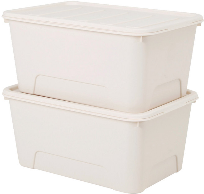 KAZT 馬卡龍生活盒 56L 象牙白 2入, 象牙白色