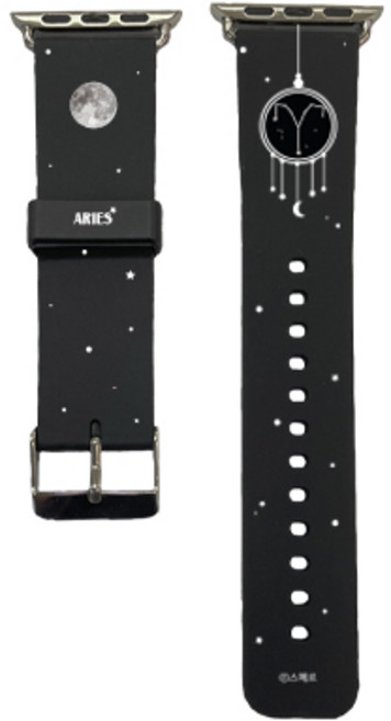 스메르 스마트워치 디자인 실리콘 스트랩 밴드 줄 38 / 40 / 41 mm, 16 별자리 블랙 양자리