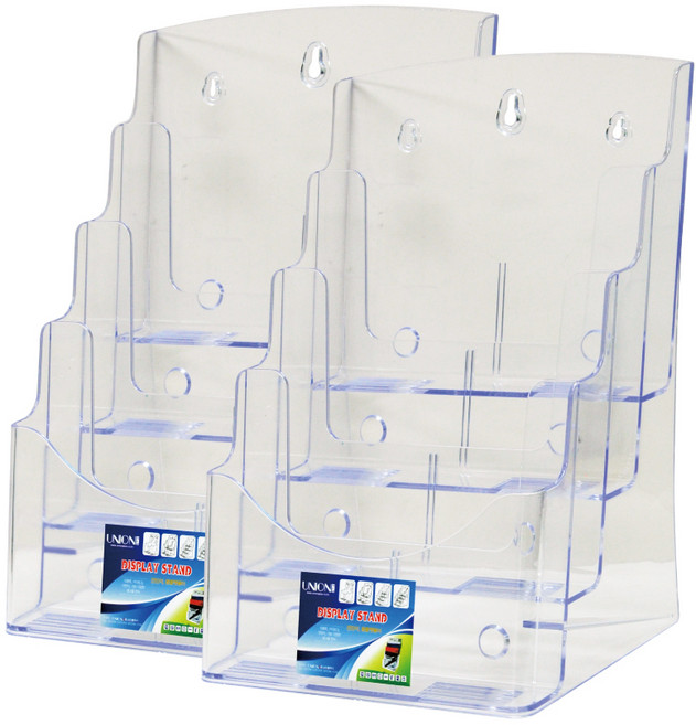 유니온플러스 DG A4 브로슈어 4단꽂이 CR22804 235 x 340 x 220 mm, 2개