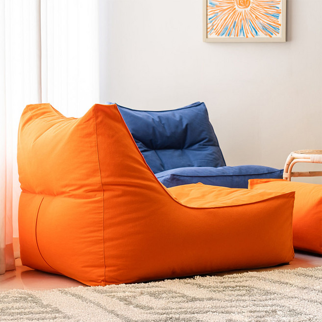 폴리몰리 코튼 빈백 1인용 대형 순면 소파 607C, 클래식오렌지