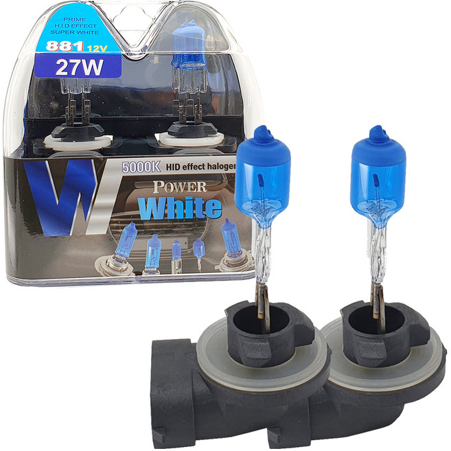 파워화이트 5000K 881 12V 27W 램프 2p, 혼합색상, 1세트
