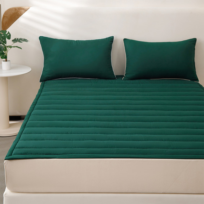 소하임 사계절 엠보싱 매트리스 패드, 이브닝그린